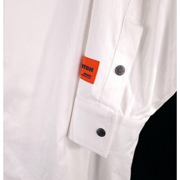 Heron Preston Cotton Twill Poplin Shirt M Mens White - Picture 5 of 16